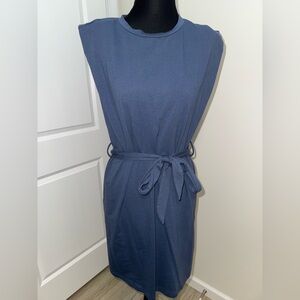 Blue sleeveless t-shirt dress